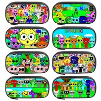 Cartoon Sprunki Anime Pen Box Bag for Student Big Capacity School Supplies Zipper Game Pencilcases Children's Birthday Gift 1
