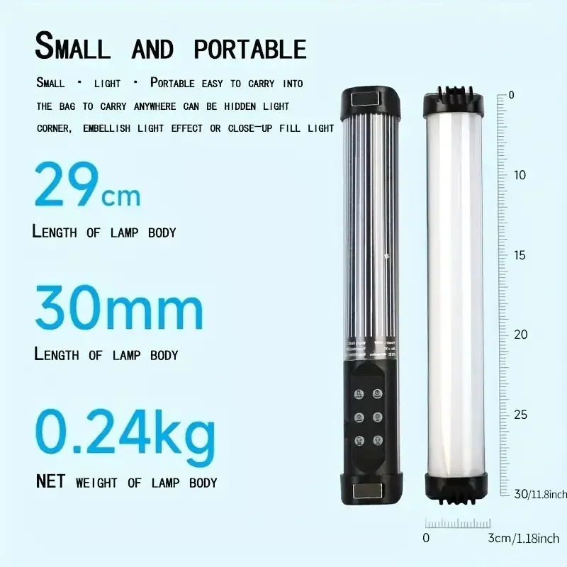 RGB Photographic Lighting Mini Handheld LED Light Stick Tube Stick Lamp Video Vlog Fill Light