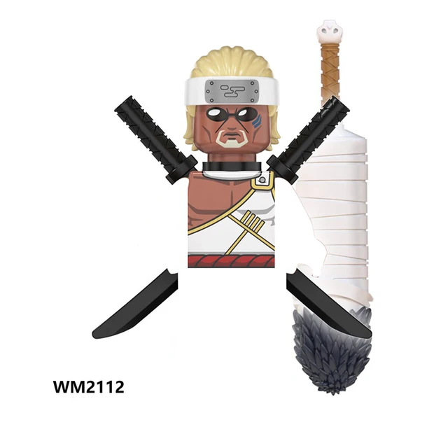 Naruto Sasuke Kakashi Akatsuki bricks Building Blocks Anime cartoon Mini Action Figures Heads Assembly Toys kids Birthday Gifts Medium Azure