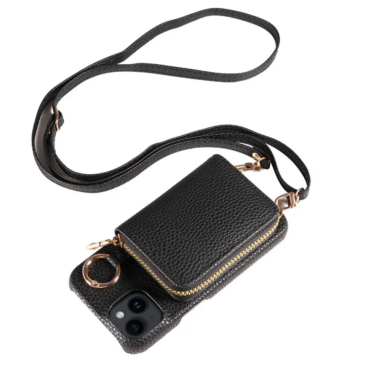 Premium PU Leather Anti-Drop Phone Case with Lanyard, Card Slots, and Wallet Cover