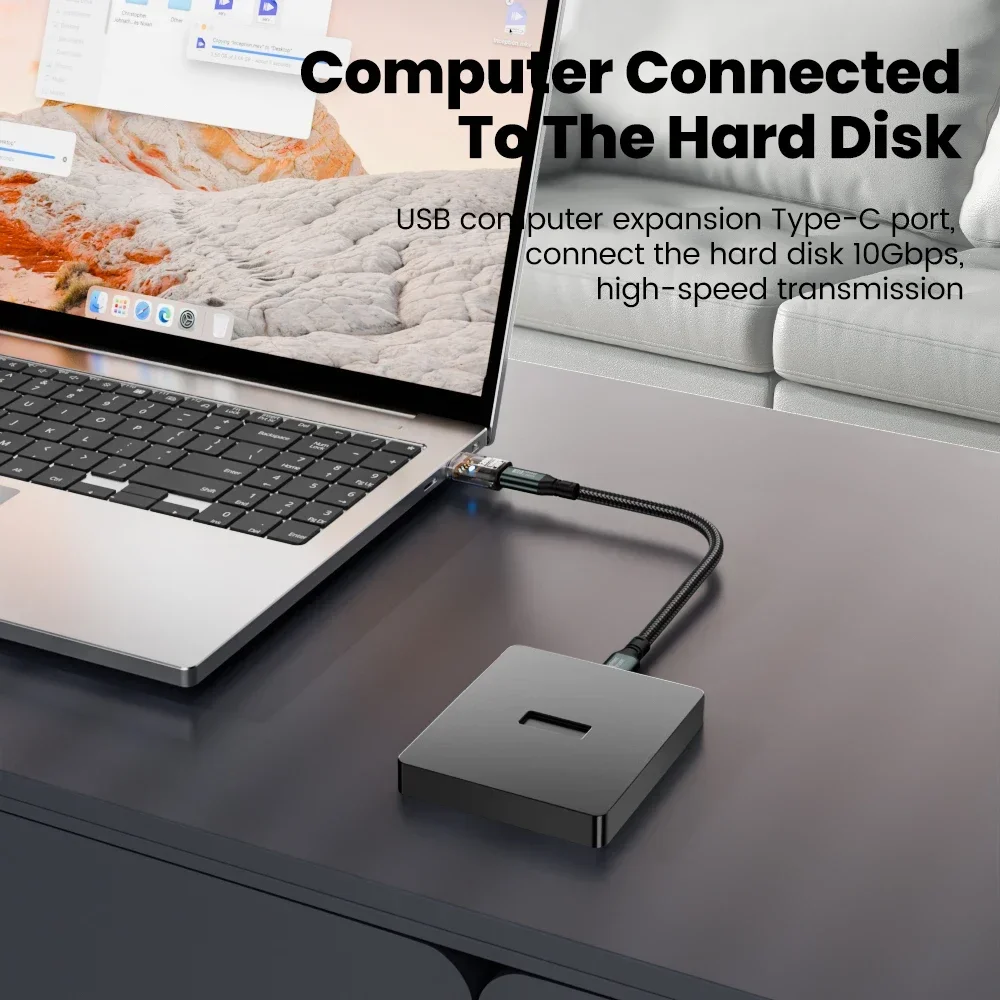 Universal Transparent Type-C to USB Adapter | 120W Fast Charging & 10GB/s High-Speed Data Transfer
