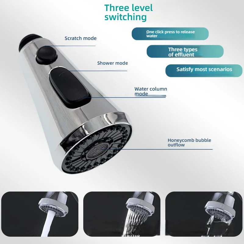 Kitchen sprayer universal pull-out head Multi-function blade spout pull-out faucet Kitchen faucet sprayer