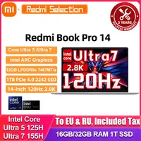 Xiaomi RedmiBook Pro 14 Laptop Ultra 5-125H/Ultra 7-155H ARC Graphics 32GB DDR5 1T SSD 14-inch 2.8K 120Hz Screen Notebook PC 1