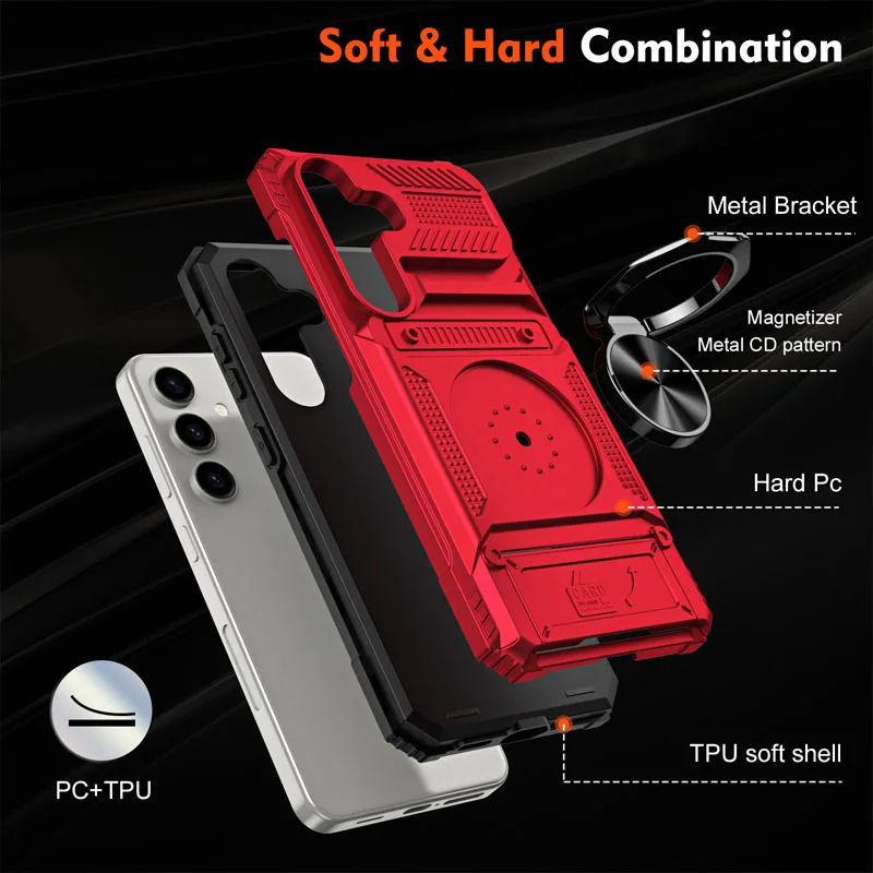 Insert Card Package Phone Case with Ring Holder Back Cover