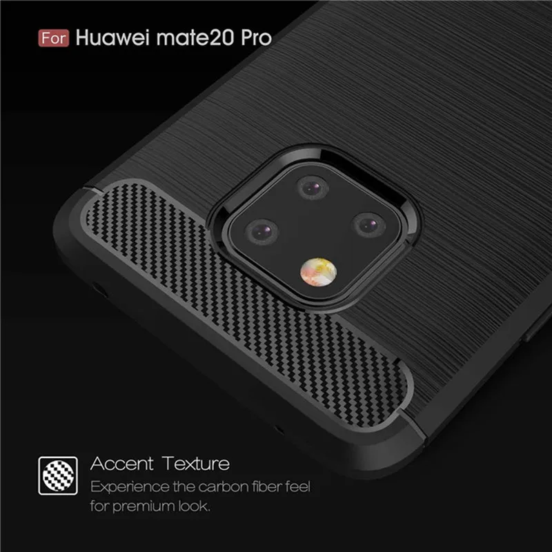 Carbon Fiber Shockproof Silicone Bumper Case - Sleek Protective Back Cover