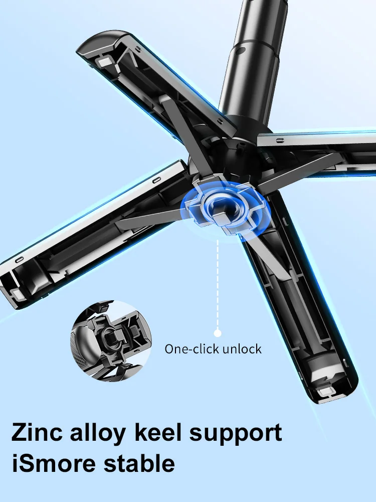 Pocket Selfie Stick Four-corner Stand With Rechargeable Bluetooth Remote Foldable Phone Holder for iPhone Android