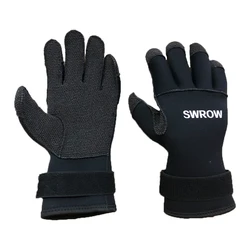Non-Slip Kevlar Diving Gloves, Wear-Resistant Equipment, Adjustable Black Gloves, Underwater Hunting Snorkeling, 3mm