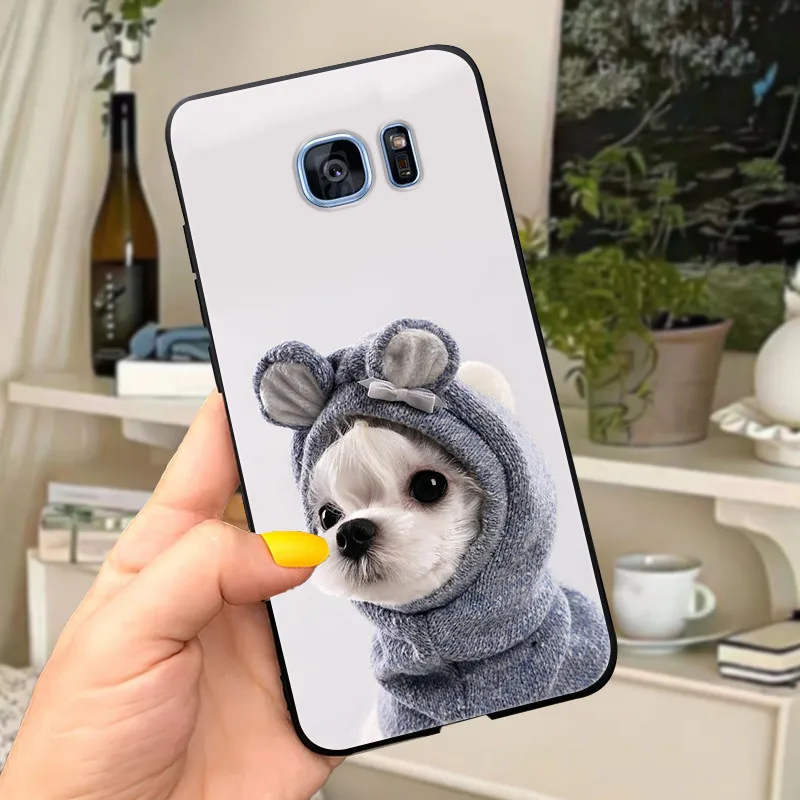 Cute Letters Soft Silicone Phone Case Cover - For Samsung Galaxy S7 Edge