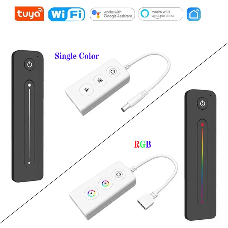 Tuya WiFi Smart LED Dimmer Controller Single Color RGB 2.4G RF Touch Remote APP Control DC5-24V gratkit firefly 3d printer filament dry box led touch screen 360º surround heating adjustable dryer box tuya app remote control