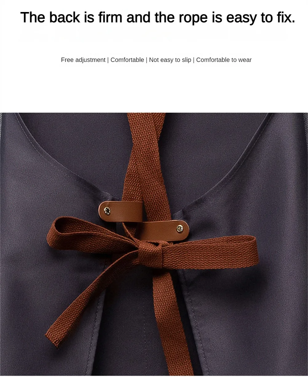 Description Picture 6 of itemNew Fashion Kitchen Aprons for Woman Men Chef Work Apron for Grill Restaurant Bar Shop Cafes Beauty Nails Studios Uniform