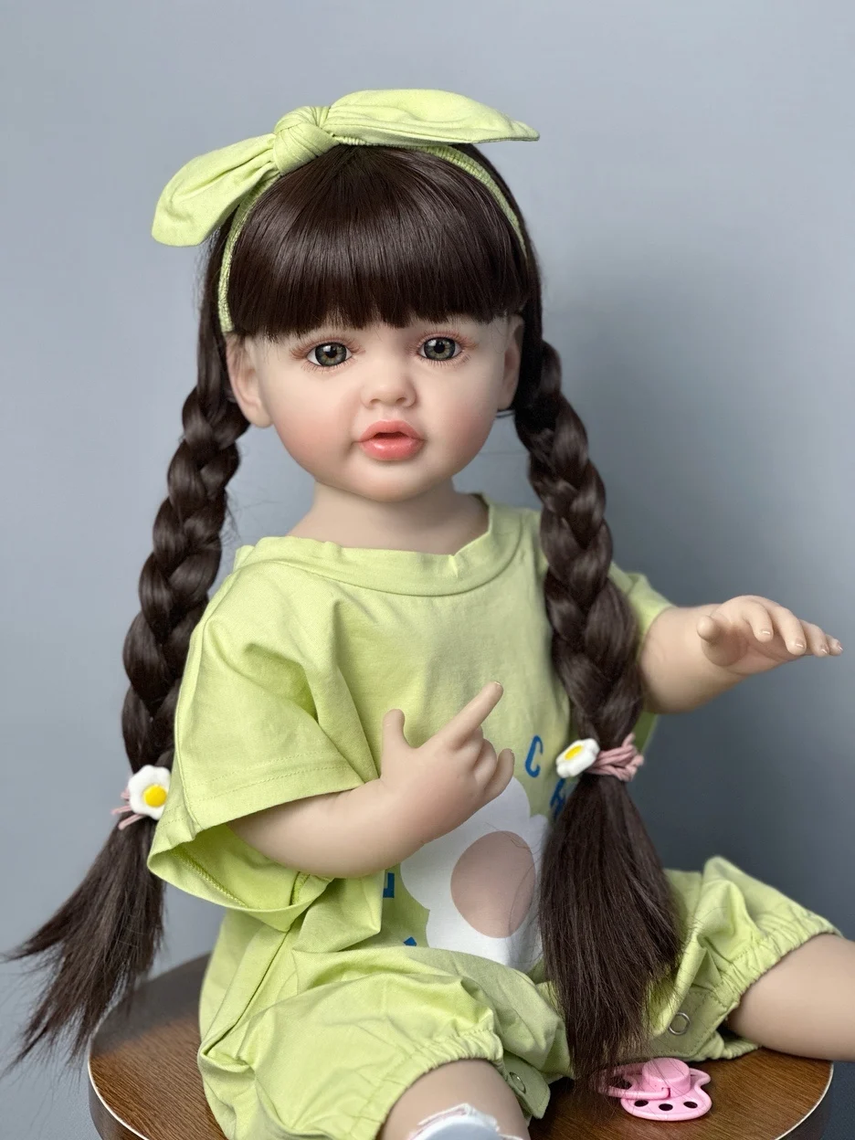 Realistic 55 CM 22 Inch Reborn Baby Lifelike Stand Girl Doll Full Soft Silicone Body Princess Toddler Bebe Birthday Gift 6