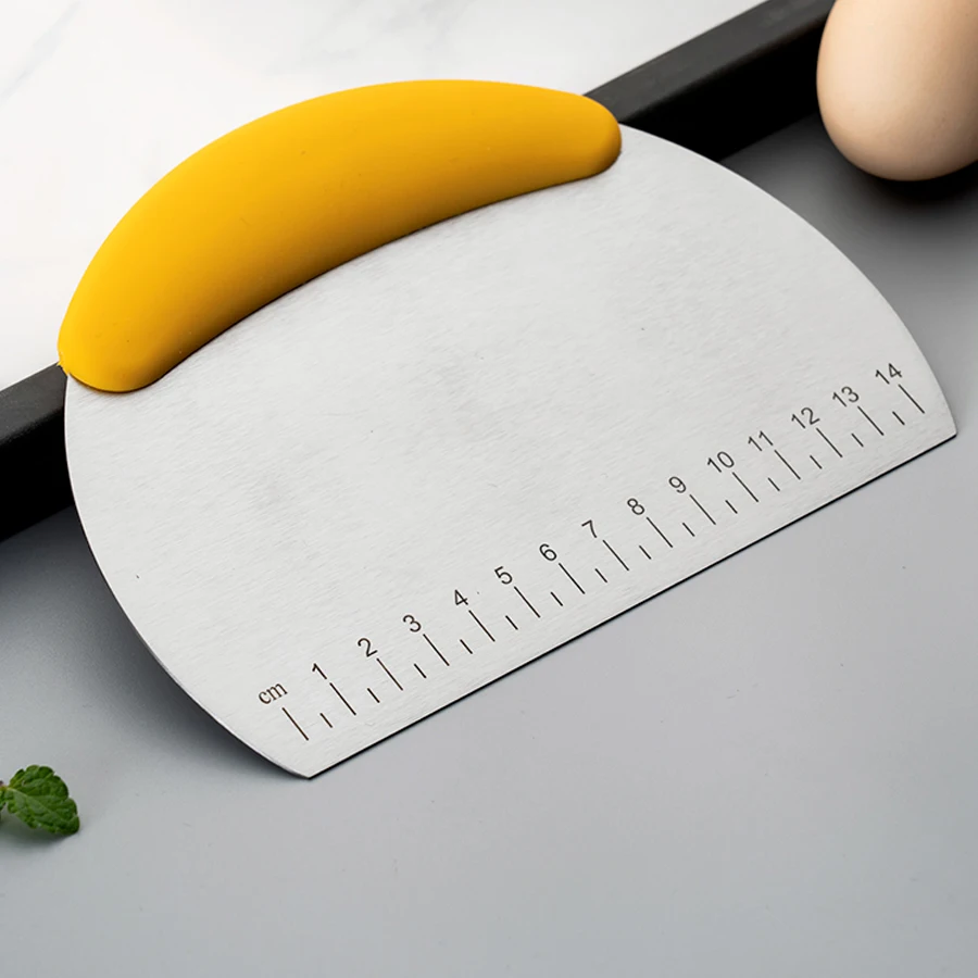 Baking Tool Dough Scraper Dough Cutter Cake Scraper Stainless Steel Silicone For Baking Cooking