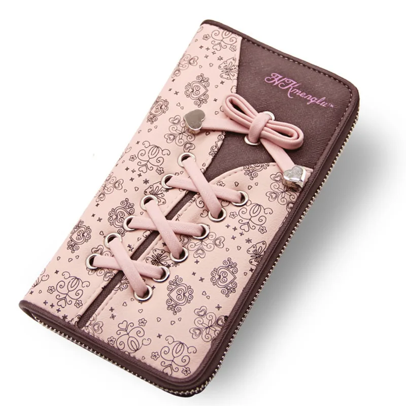 Cute Wallet And Purses For Women Girls Kawaii Credit Card Money Holder Ladies Key Coin Phone Long Leather Pink Anime Clutch Bags |