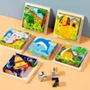 Baby Wooden Blocks Toys Children Six Side Cube Jigsaw Puzzles Game Animal Fruit Traffic Cognize Early Learning Educational Toys 4