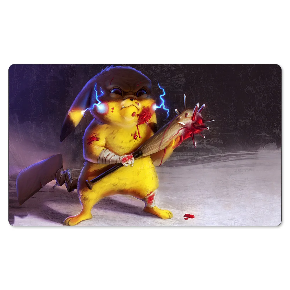 

Fierce Pikachu PlayMat Compatible for Pokemon Stadium Board Big Playmat Trading Card Game Trainer Gaming Mat + Waterproof Bag