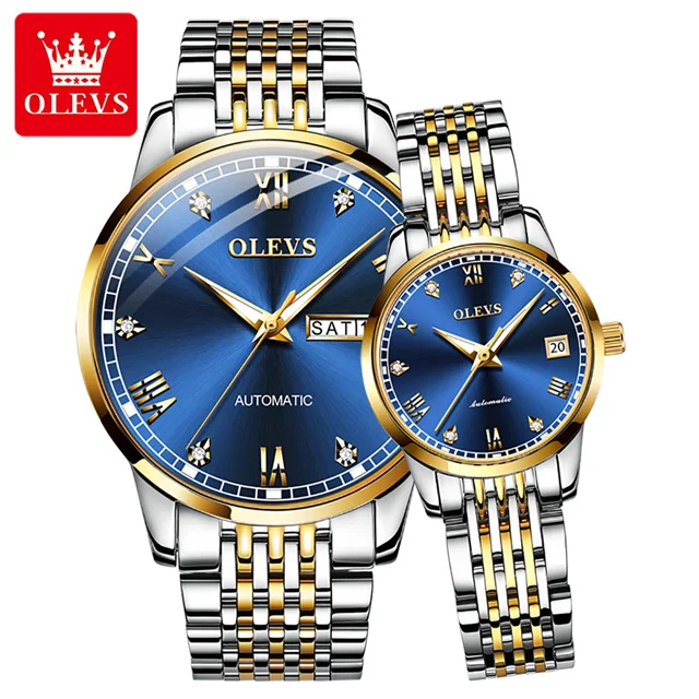 OLEVS Set Orologi Da Coppia, Quarzo, Analogico, Luminosi, Impermeabili 30m