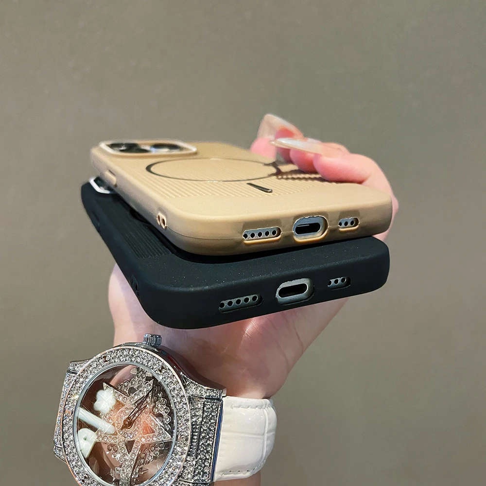 Luxury Vertical Striped Magnetic Phone Case - Color Stripe Protective Cover