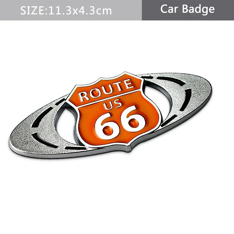 1 Pz 3D Metallo 66 Percorso Logo Auto Adesivo Distintivo Emblema Coda Decalcomania Per Cadillac Cts Sls Ford Nissan Chevrolet Jaguar Buick Chrysler