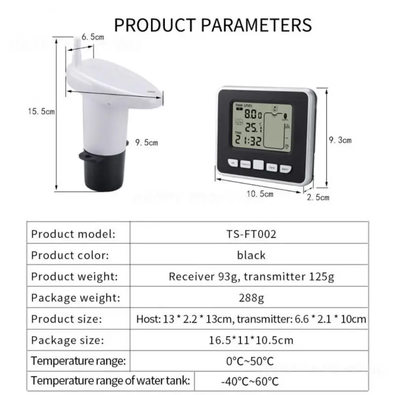 

Беспроводной ультразвуковой измеритель уровня жидкости в резервуаре с датчиком температуры