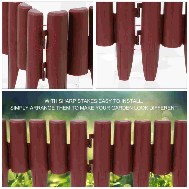 4 Pcs Kertészeti Kerítés Fehér Dísz Dekoratív Kerítések Kis Virágágy Kertészség Szegélyű Műanyag Fa Piket - Image 3