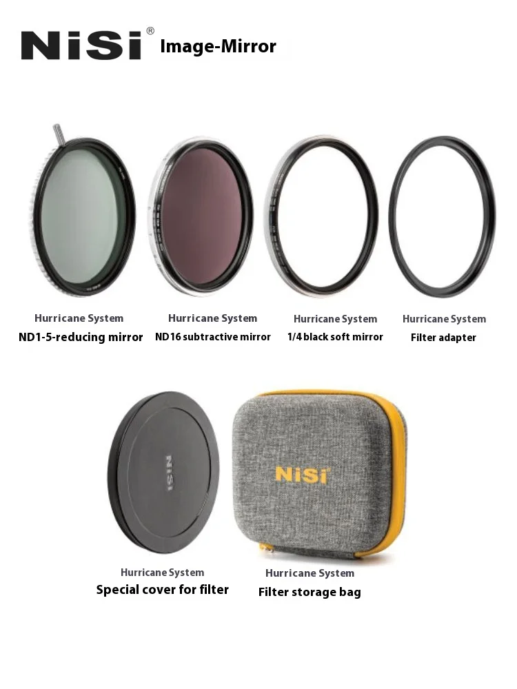 NiSi Hurricane Quick Release System 3-in-1 6-in-1 Attachable Circular Lens Kit Adjustable Scrim ND1-9 Variable ND Filter Black S 4