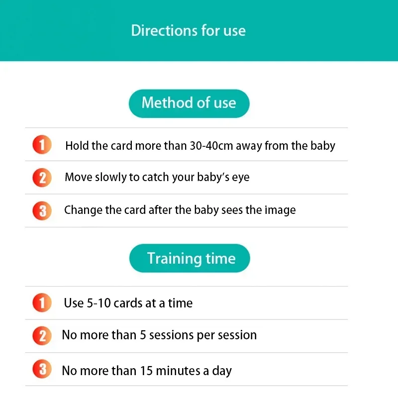 Montessori Toys Baby Visual Stimulation Cards Black and White High Contrast Flash Cards Learning Educational Toys for Children 6