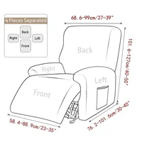 4pcs/set Removable Recliner Sofa Covers Polar Fleece Split Elastic Single Armchair Case Relax Chair Slipcover Protector for Home 2