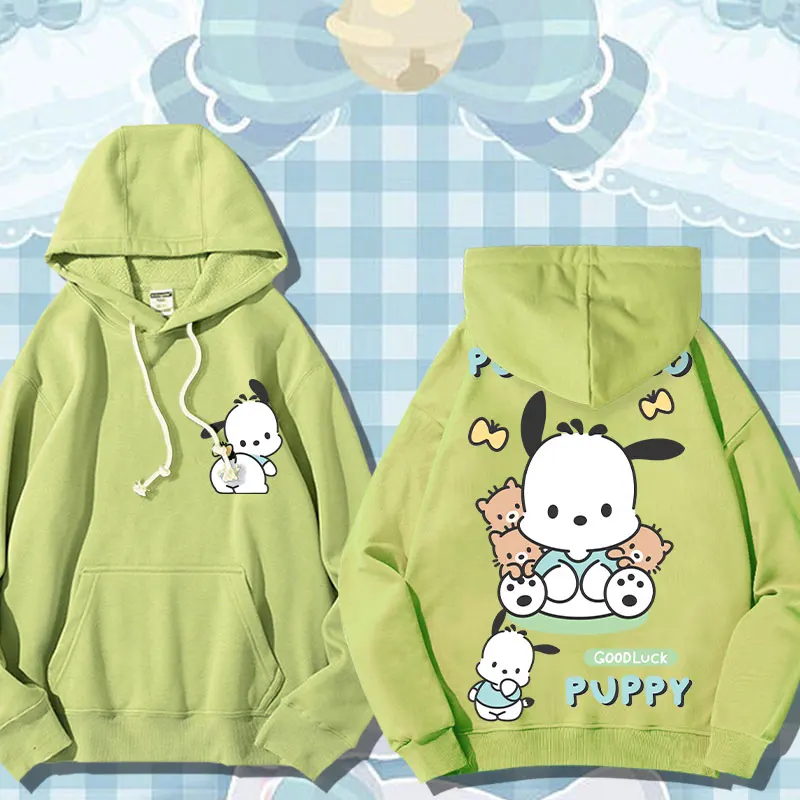 Толстовка мультяшная Sanrio с капюшоном для девочек Kulomi Yugui dog Melody, фирменная одежда, детское осеннее пальто