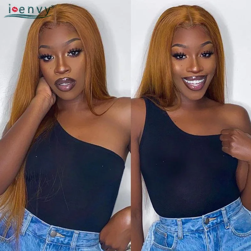 Bye Bye Knots Blonde Ginger Lace Front Wig 9X6 Glueless Wigs Human Hair Wigs Red Burgundy Bone Straight Wear Go Pre-Cut Lace Wig 5