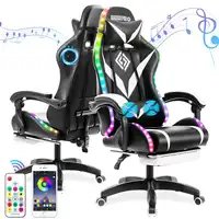 135 Degrees Gaming Chair RGB Light Office Chair Bluetooth Speaker Gamer Computer Chair Ergonomic Swivel 2 Point Massage Recliner 1