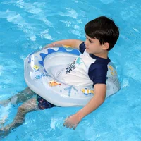 Swimbobo Cool Inflatable Swimming Seat Ring Water Toy Kids PVC White Chid Floats  For Summer Portable Blue Ocean Baby Float Ring 2