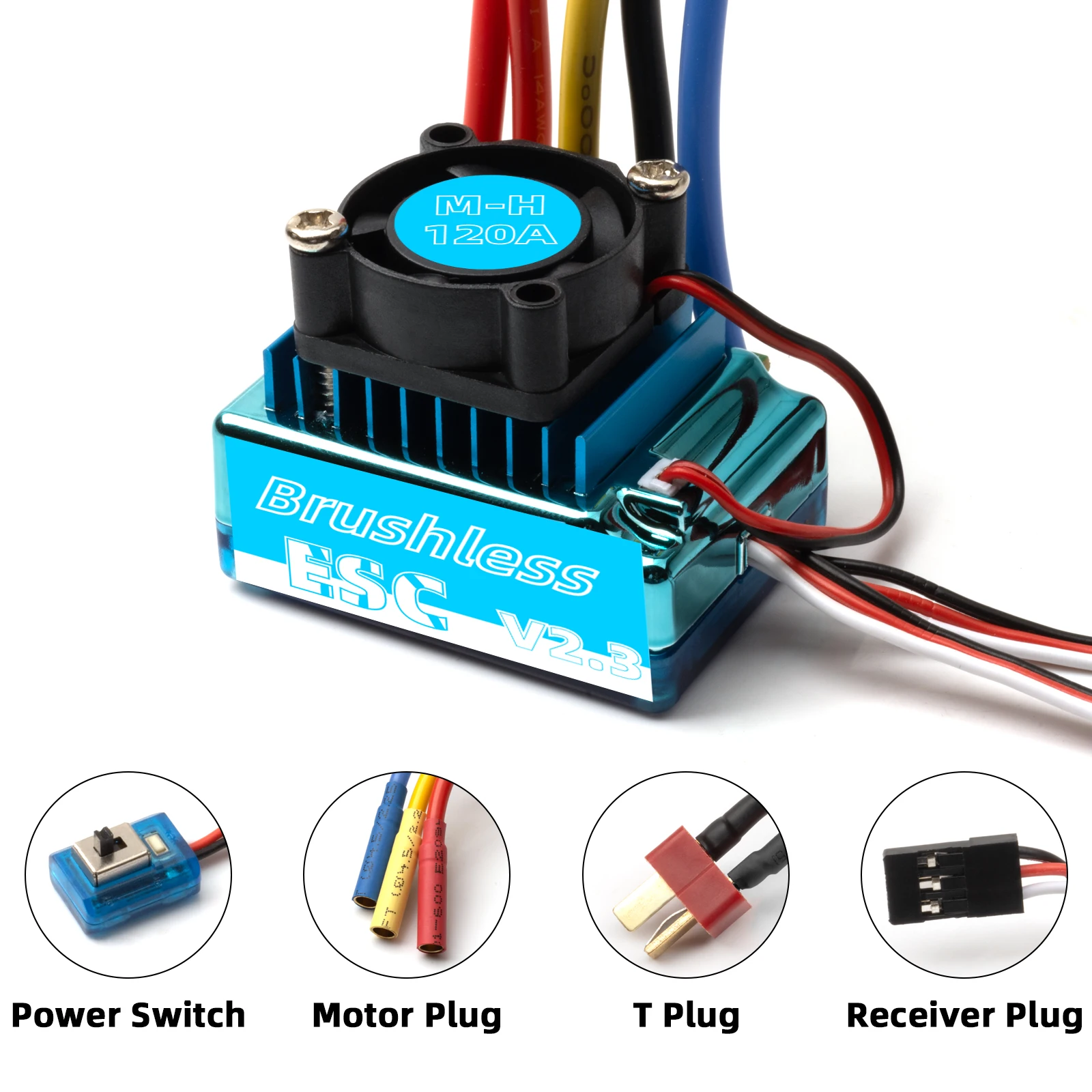 High-Performance Brushless Motor with ESC Speed Controller for RC Racing Vehicles