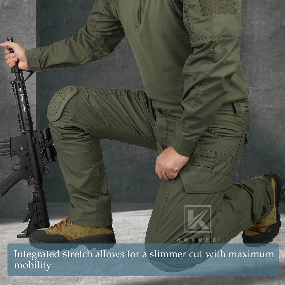 KRYDEX Gen4 Combat Uniform Hunting Tactical Men's Shirt & Pants Suit Kit Camo Ranger Green Outdoor Camouflage Clothing