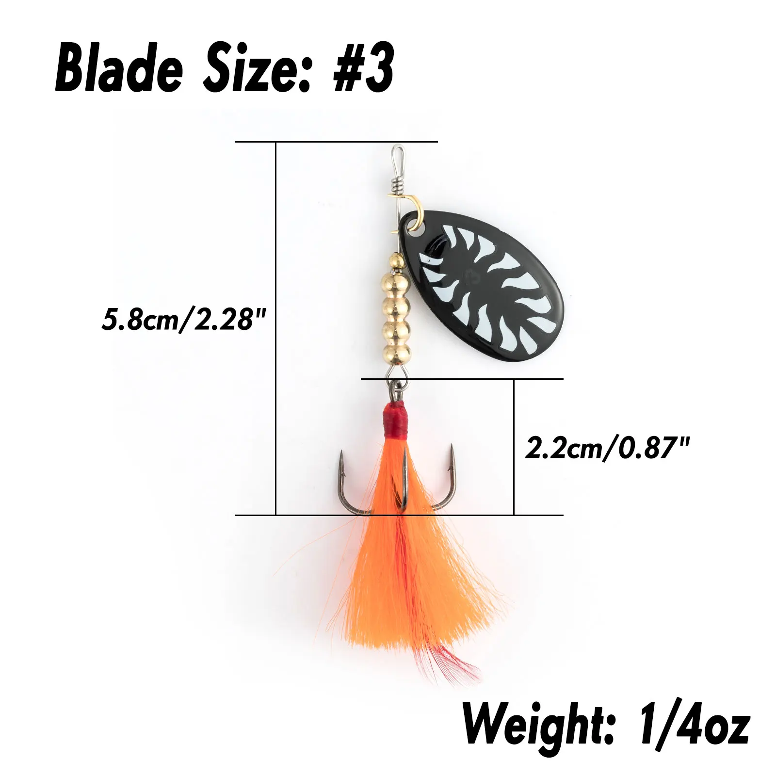 Fishing Bait Metal Bait Spinner with Rooster Tail Trout Bass