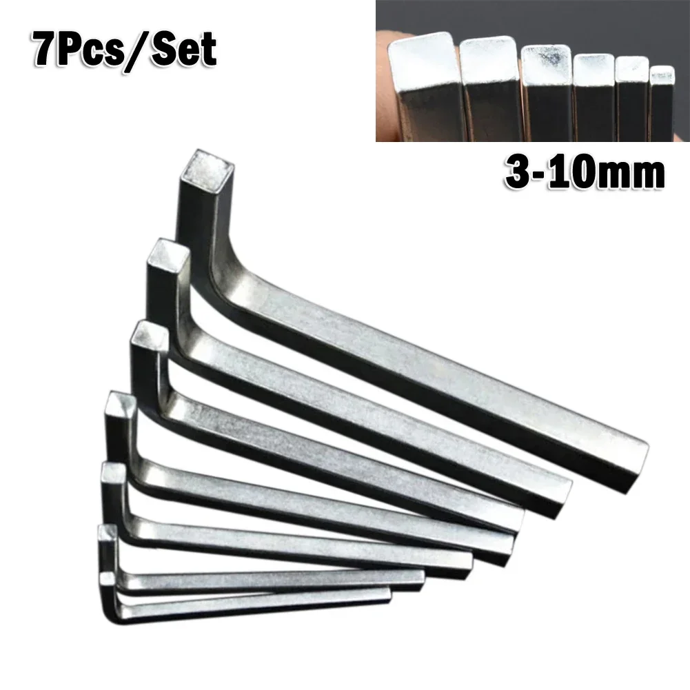 

7Pcs/Set 3-10mm Allen Wrench L Shape Square Head Wrench Square Key Hex Hexagon Key Allen Wrench Screwdriver Set