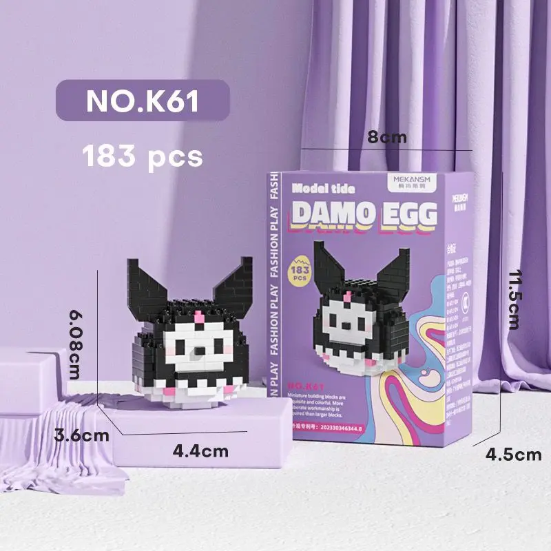 

Sanrio Hello Kitty My Melody Anime Kawaii Building Blocks Cute Cinnamoroll Assembled Model Toy Bricks Dolls Kids Toys Gift