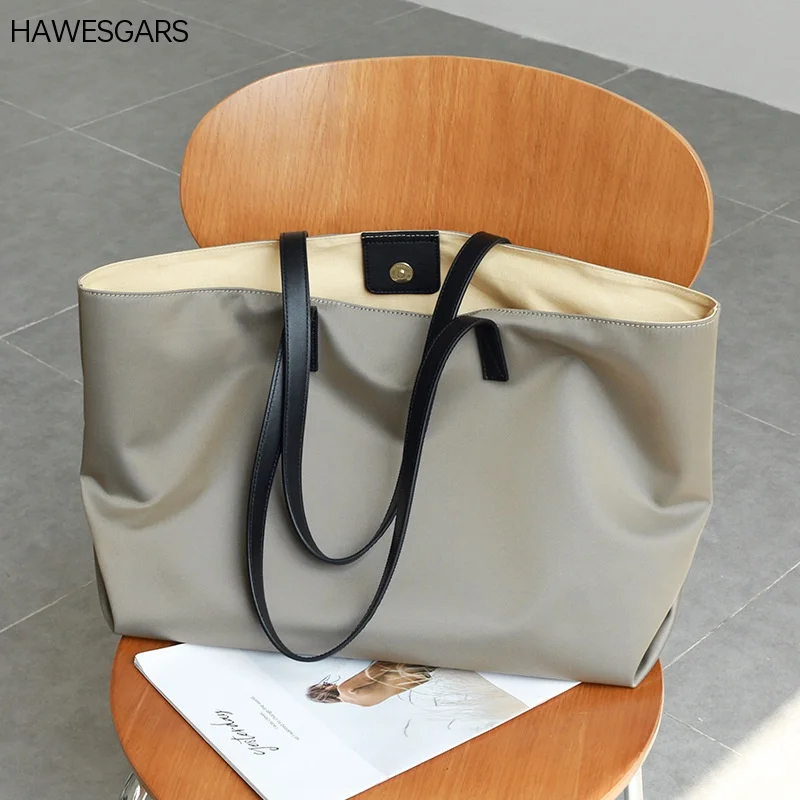 

HAWESGARS Tote Bag Canvas Nylon Large Capacity Oxford Cloth Women Bag Large Bag Simple Versatile Commuter Shoulder Bag