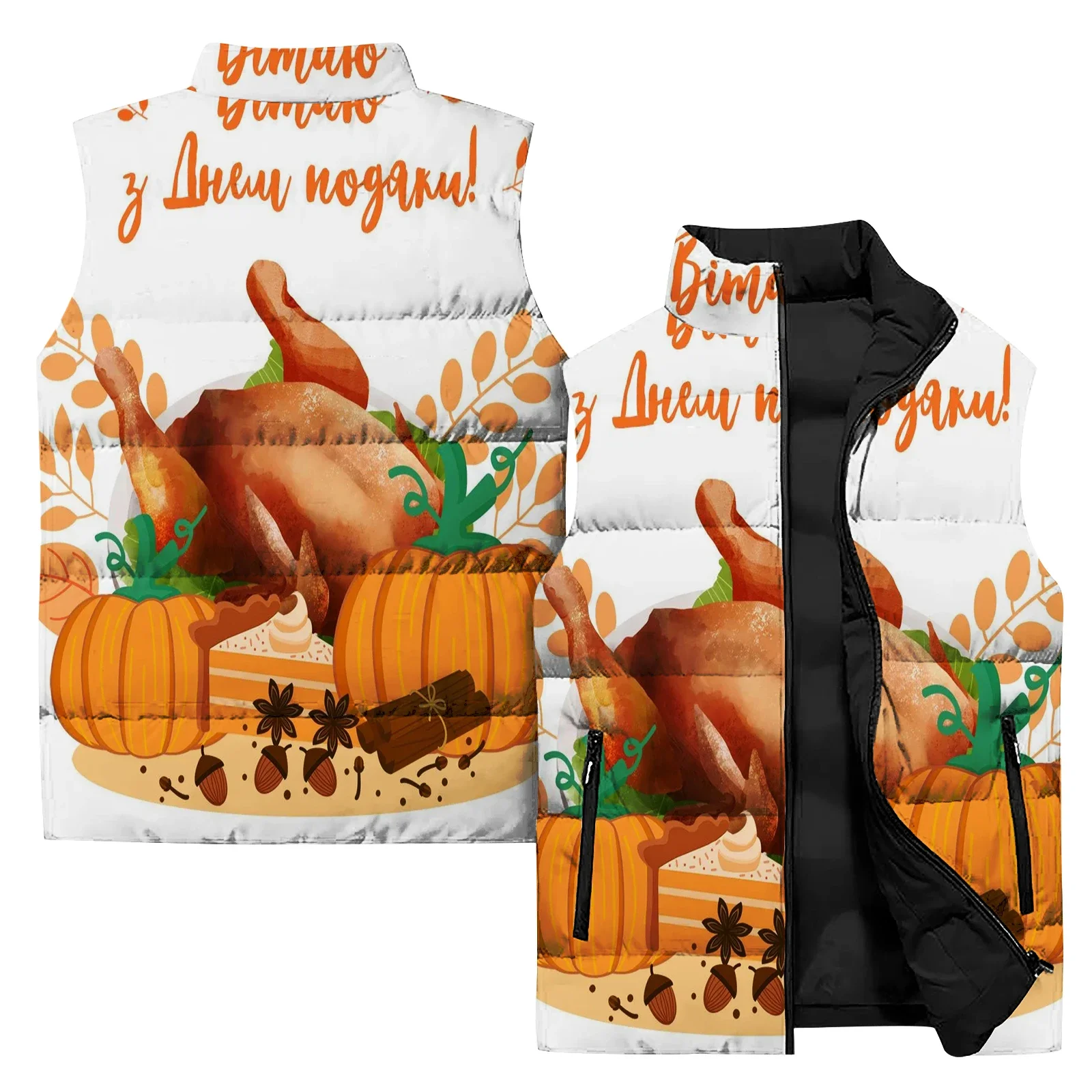 thumbnail image 1 of Chaquetas de plumas de pavo para hombre, día de Acción de Gracias 2024, chalecos térmicos de moda para hombre, duraderos, con estampado 3D asequible, 1 of 5