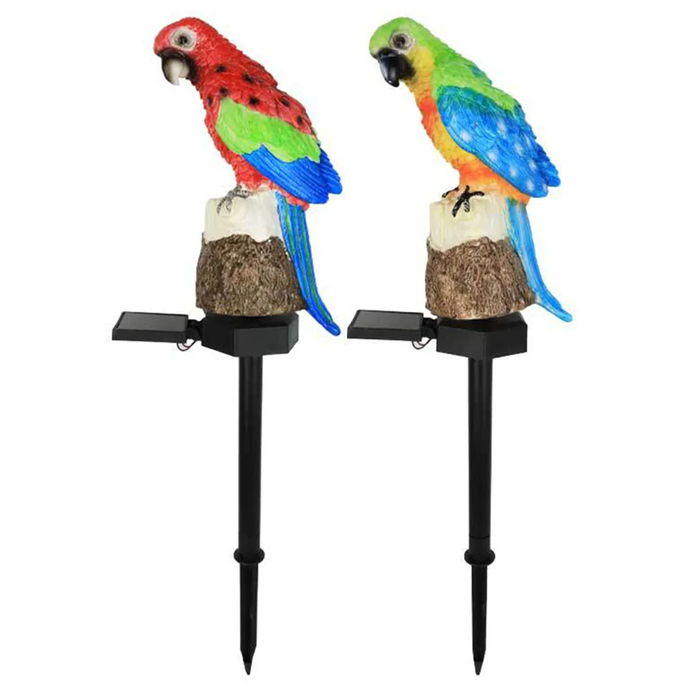 Solar Parrot Lamp 600MAH Outdoor Garden Lamp Resin Lawn Ground Light IP55 Waterproof Macaw Ground Light Vivid for Patio Balcony