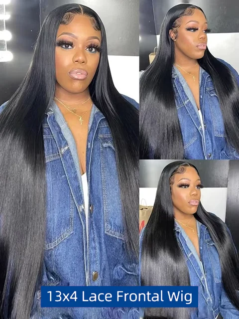 40 Inch Bone Straight Lace Frontal Wigs Human Hair Brazilian 13x4 13x6 Straight HD Lace Front Wigs Wear & Go 5x5 Glueless Wigs 2