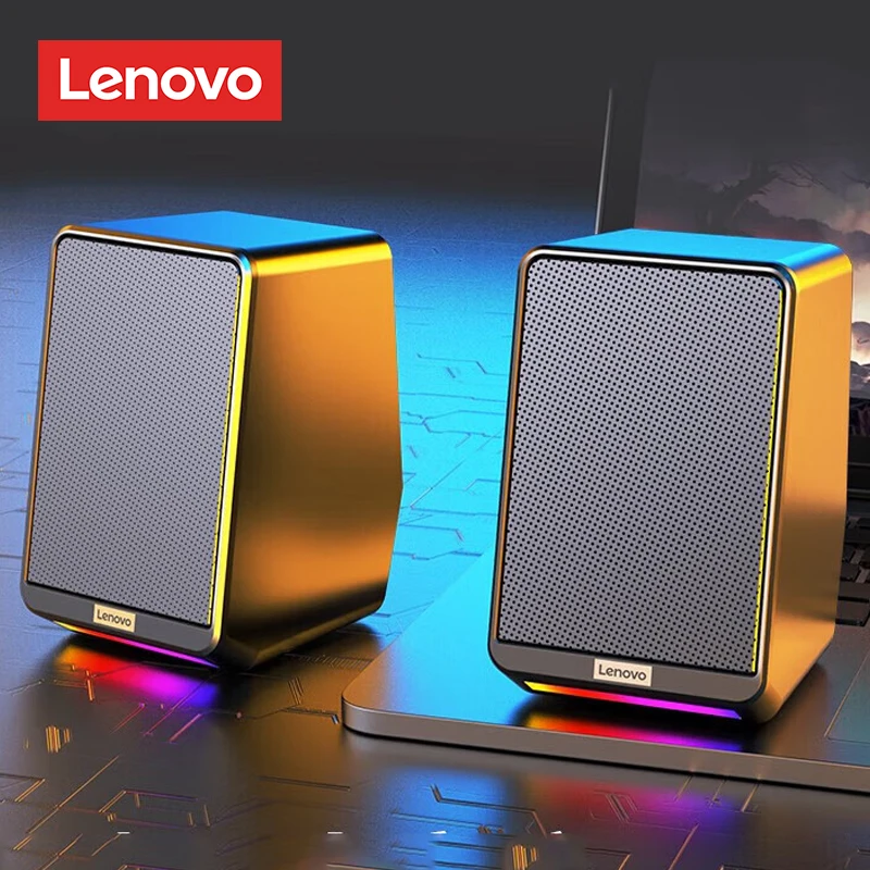 

Проводные настольные колонки Lenovo TS38, 3,5 мм, USB, объемная музыка, игровые колонки RGB для компьютера, ПК, сабвуфера, домашнего кинотеатра