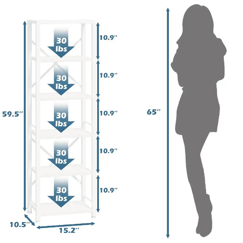 Multifunctional 6 Tier Bookcase Storage Shelf Narrow Organizer Living Room Bedroom Office Kitchen Plant Display 3