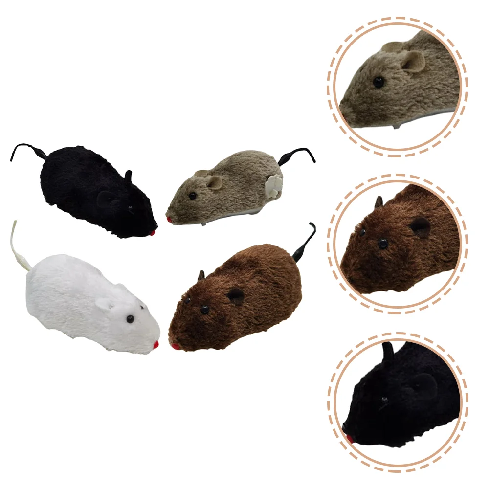 

4pcs Wind Up Mice Toys No Batteries Needed Wind Up Toys Interactive Cat Toys