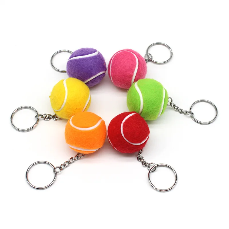 10Pcs Mini Tennis Ball Key Chain Tennis Bag Pendant Small Ornaments