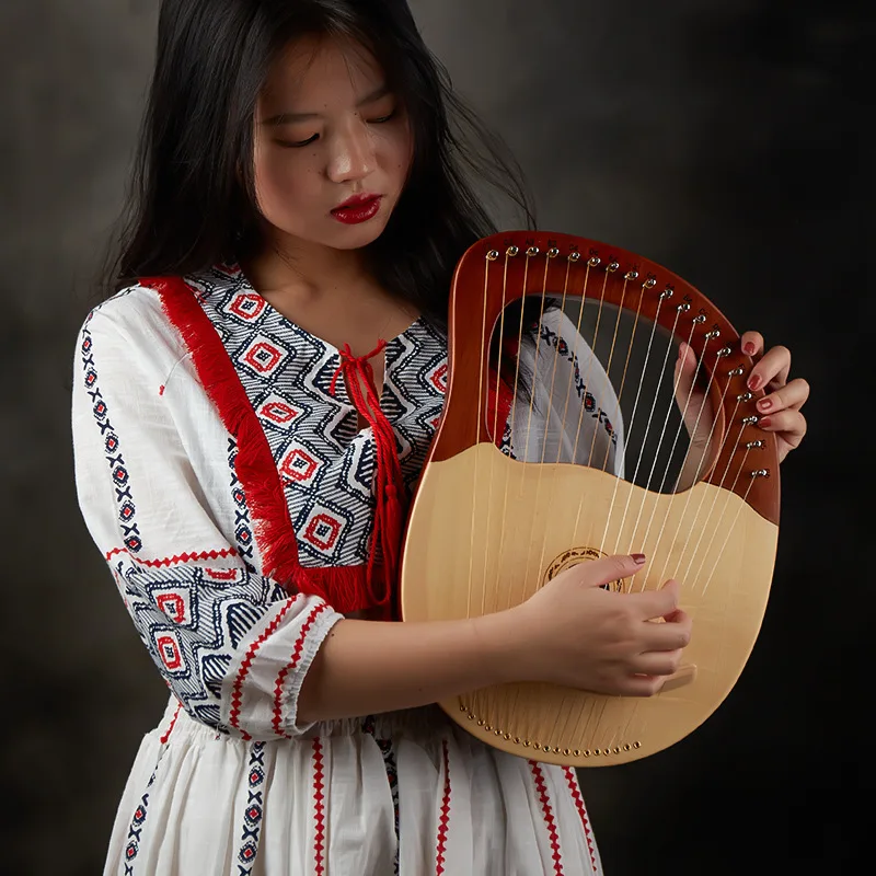 Wooden Harp 19 String Lyre Portable Arpa Beginners Mini Harp Professional Lira Instruments Adult Children's Musical Instrument
