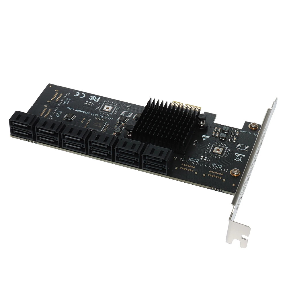 PCI-Express X1 to SATA 3.0 Expansion Card Controller Adapter Riser Expansion Card SA3112J PCIE Adapter 12 Port 6Gbps