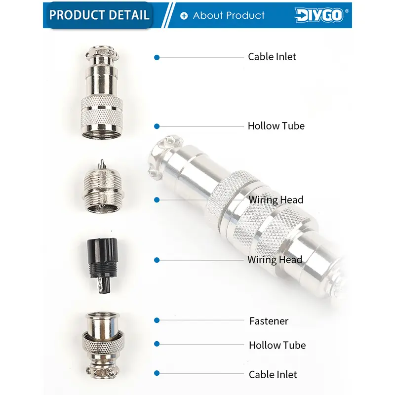 GX16 2/3/4/5/6/7/8/9/10 Pins Aviation Plug Aviator Socket Butt Joint Male&Female Docking Connectors image 3