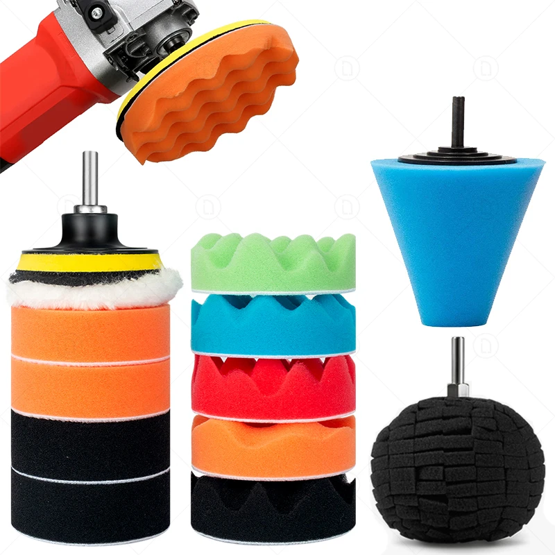 Car Polishing Kit Polish Waxing Buffing Detailing Pads Abrasive Disc