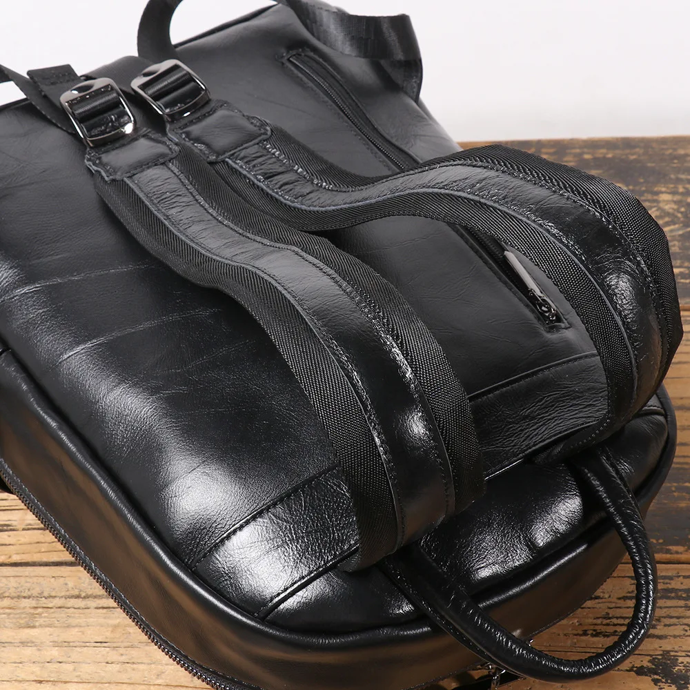 Stylish Head Layer Cowhide Backpack Casual Travel Work