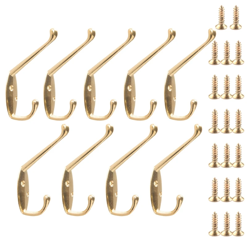 

C7AD 9 Pcs Coat Hanger Vintage Wall Hooks with Screws Modern Wall Mounted Hanger
